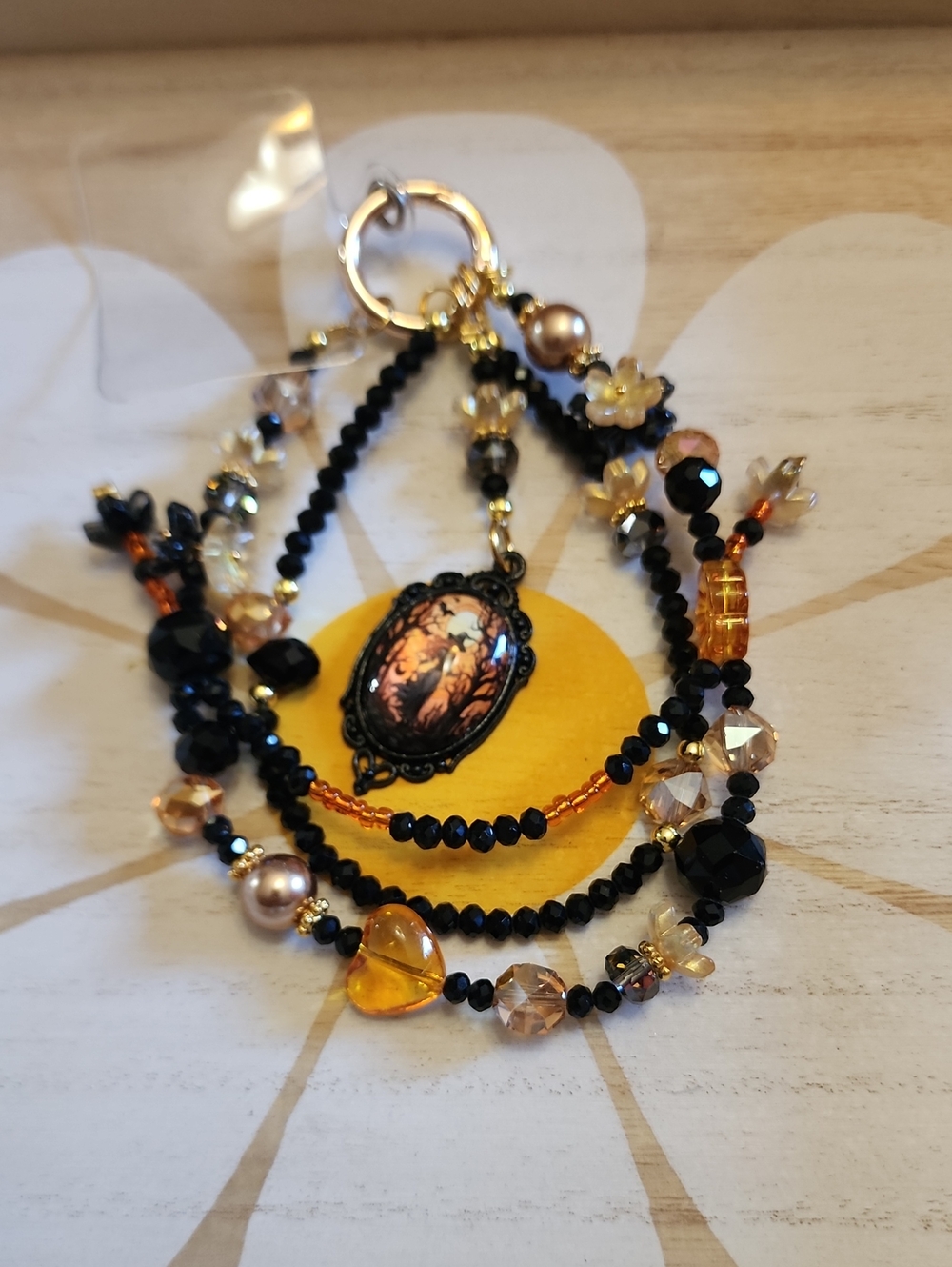 Halloween Phone Chain Witch Center Piece.